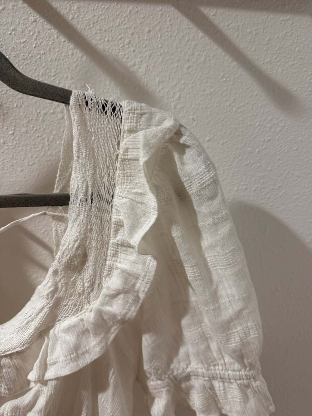 Free People Midi Maxi Dress Size XL White Ruffle Cottagecore - Picture 8 of 12